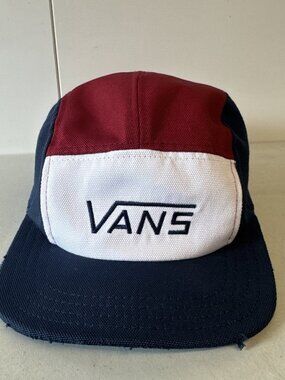 Vans 5 Panel Red, White & Blue Trucker Cap Hat Adjustable With Logo 🔥🔥